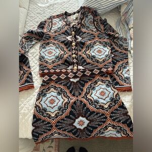 Cara Cara Multicolor Knit Cardigan and Skirt Set